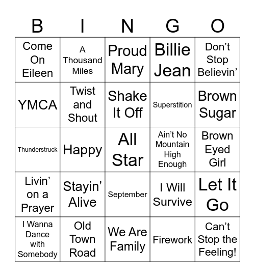 Crowd Pleasers Bingo Card