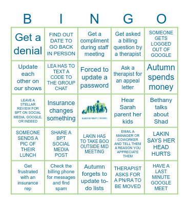 BILLING BPT-INGO Bingo Card