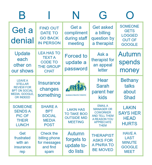 BILLING BPT-INGO Bingo Card