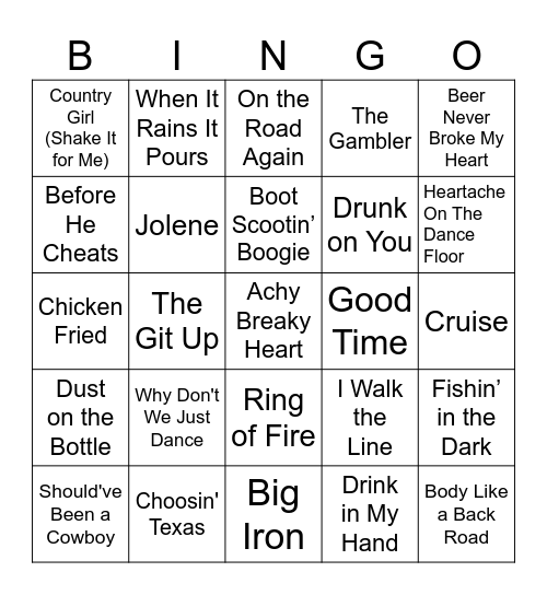 Giddyup! Bingo Card