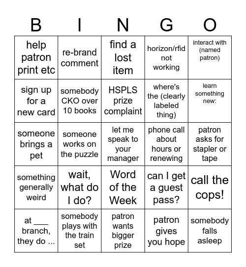 SRC OWP Bingo Card