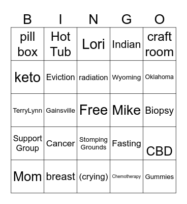 Angela Bingo Card