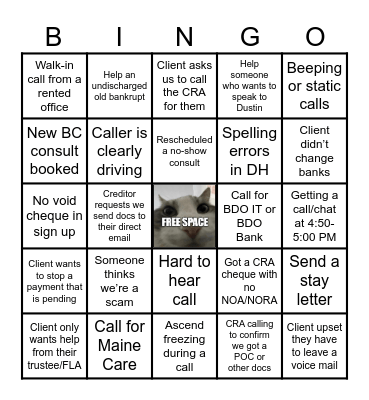 CSP Bingo :-) Bingo Card