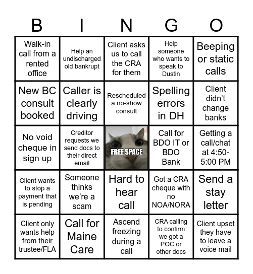 CSP Bingo :-) Bingo Card