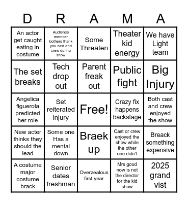 Theato Bingo Card