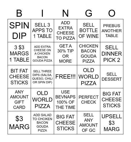 SERVER BINGO Card