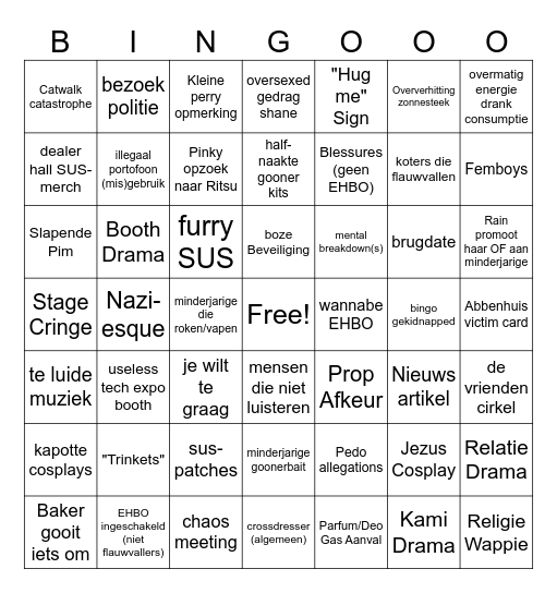 DSCP HDCC Bingo Kaart Bingo Card