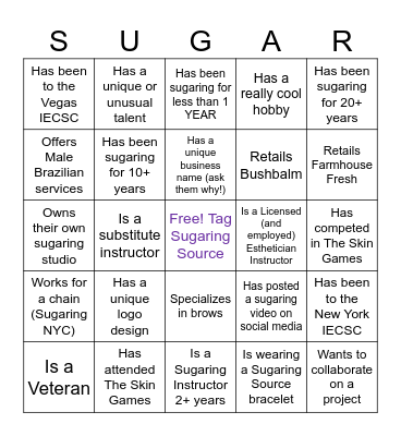 Sweet Connections Bingo Card