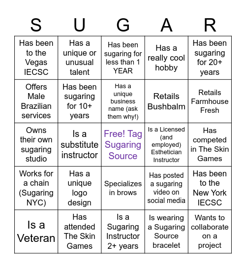 Sweet Connections Bingo Card