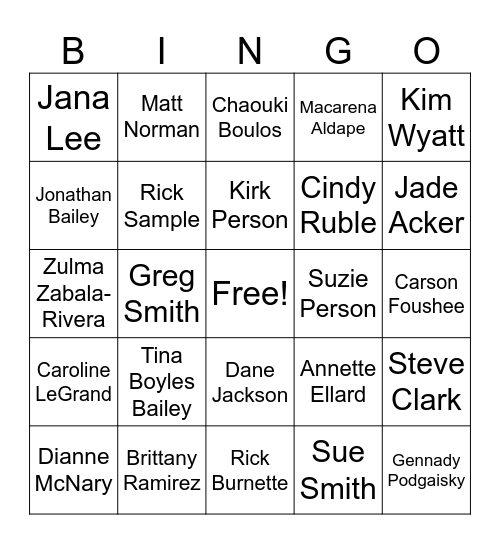 Global Missions Bingo Card