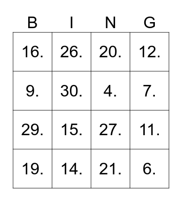 bachelorette party Bingo Card