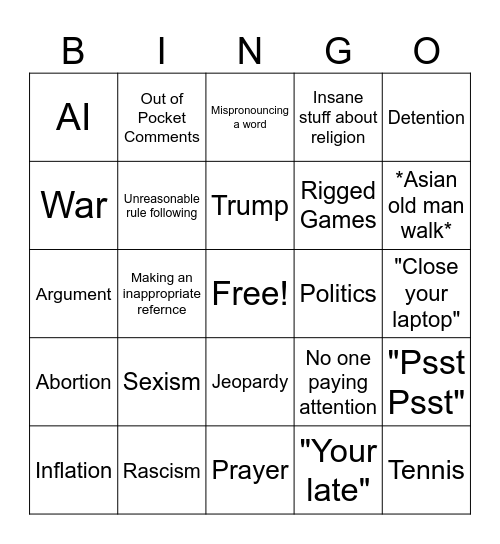 Mr Wong Bingo Card