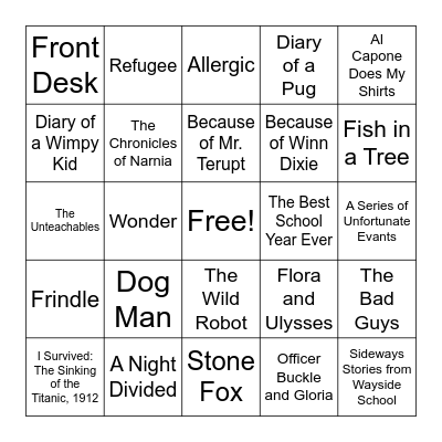 Book BINGO Card