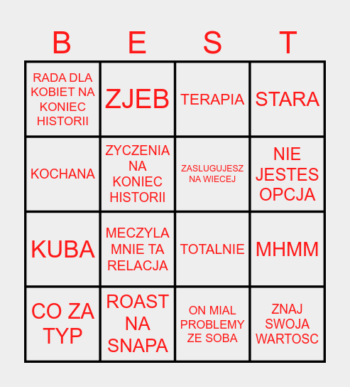 Besties bingo Card