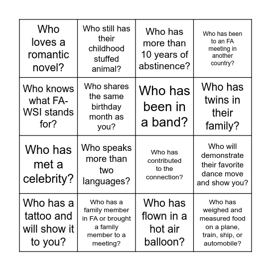 Find someone... Bingo-Rama! Bingo Card