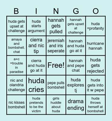 love island predictions Bingo Card