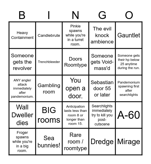 Pressure speedrun bingo Card