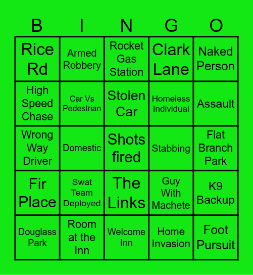 TRCM/ Columbia Scanner Bingo Card