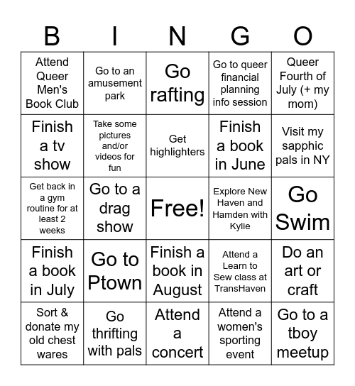 MAC'S SUMMER OF QUEERNESS BINGO Card