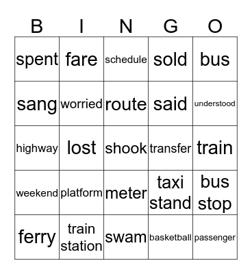 Basic 8 Unit 1 Bingo Card