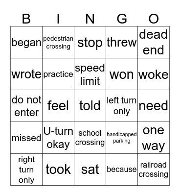 Basic 8 Unit 1 Bingo Card