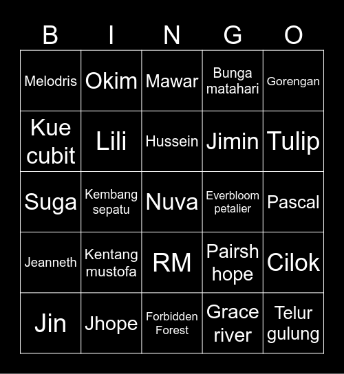 PUNYA HANA Bingo Card