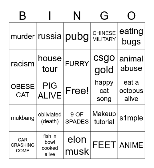 duoyin Bingo Card