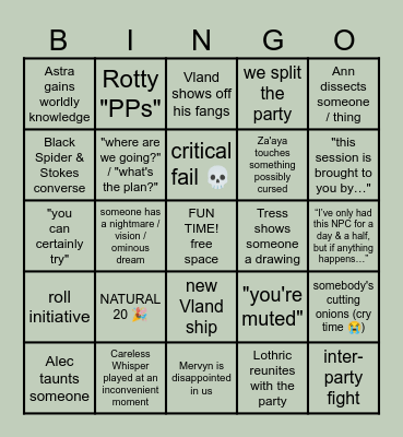 Hellraizers Bingo 2 Bingo Card