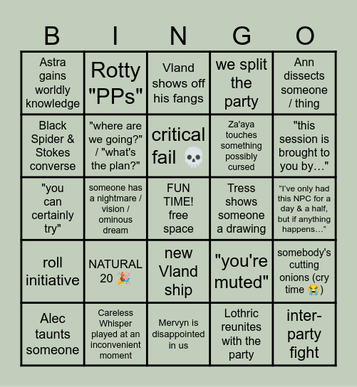 Hellraizers Bingo 2 Bingo Card