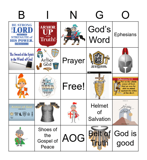 Armor of God Bingo Card