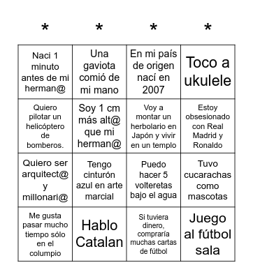 Dani 11 Bingo Card