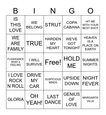 25 GOODIES BINGO Card