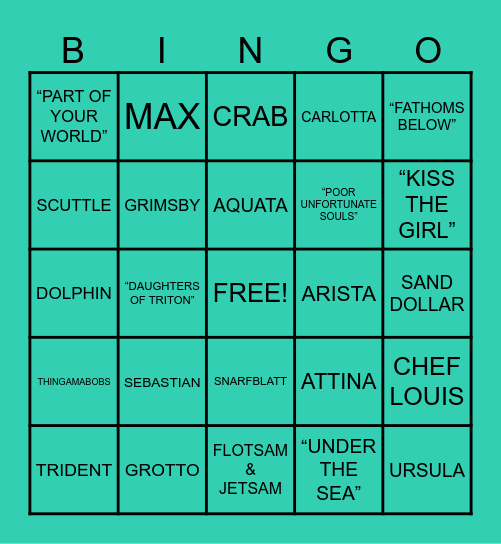 CoolEO Summer | The Little Mermaid BINGO Card