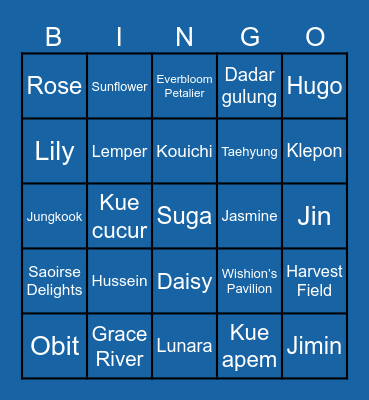 Bing Bing apa yang Go? BINGO Card