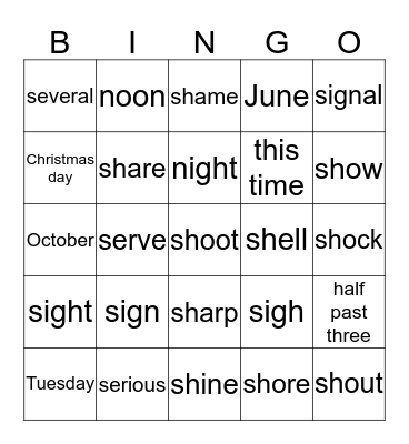 BI 10 U3 Bingo Card