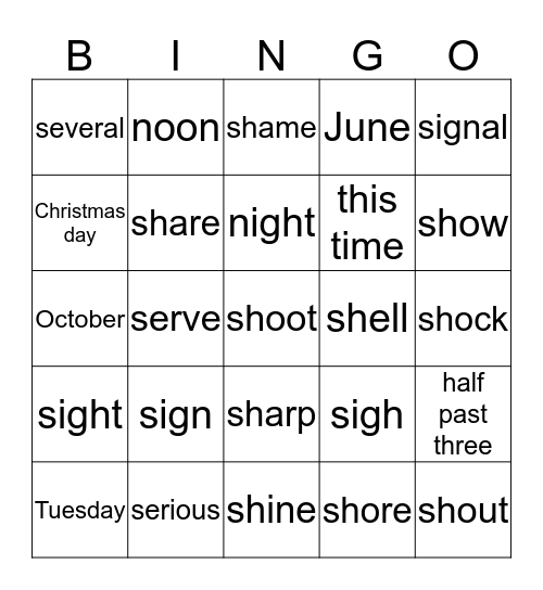 BI 10 U3 Bingo Card