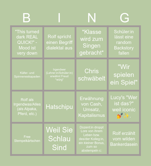 B1 Bingo Card