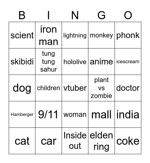 Reels Bingo Card