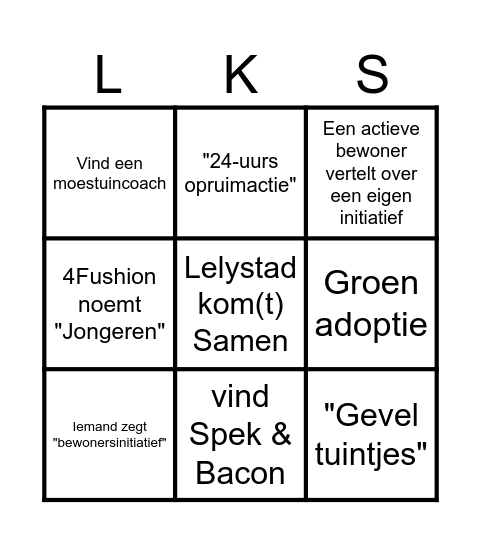 Groen in de Wijk Bingo Card