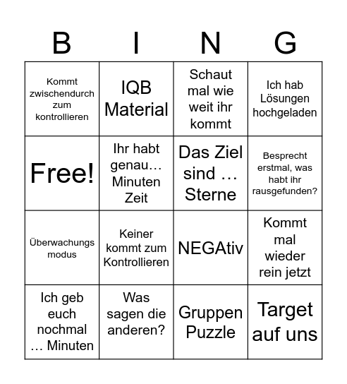 Mathematisches Strohm Bingo Card