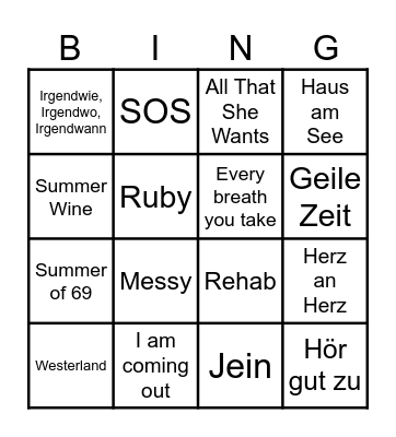 Bingo de la Musique-25 Years Power Edition Bingo Card