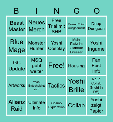 Live Letter Bingo - 20.06.2025 Bingo Card