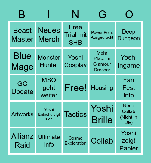 Live Letter Bingo - 20.06.2025 Bingo Card