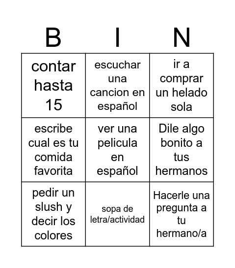 Luisa sin Bingo Card
