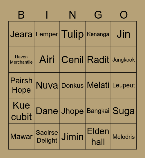 Putra Putri Epang Bingo Card