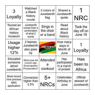 JUNETEENTH BINGO Card