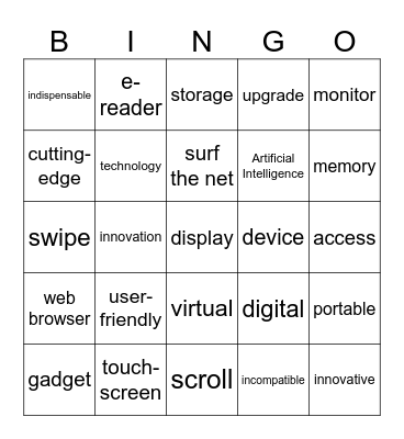 Technology Bingo Card