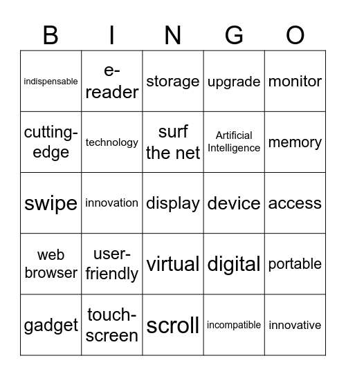 Technology Bingo Card