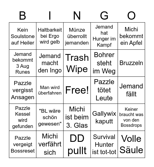 Discordia Bingo Raid Bingo Card