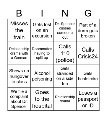 Dresden 2025 Bingo Card